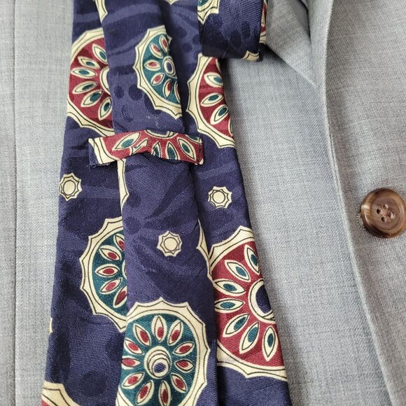 Oscar De La Renta Couture Silk Tie With Geometric Pattern - Picture 6 of 8